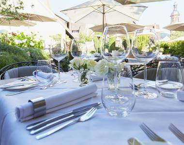 Garden terrace at Hotel & Restaurant Die Reichsstadt in Gengenbach