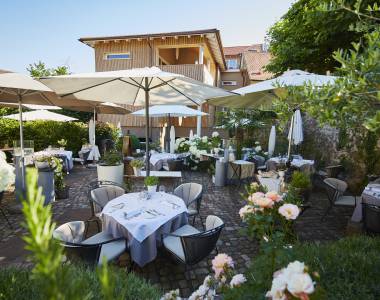 Garden terrace of the Hotel & Restaurant Die Reichsstadt in Gengenbach