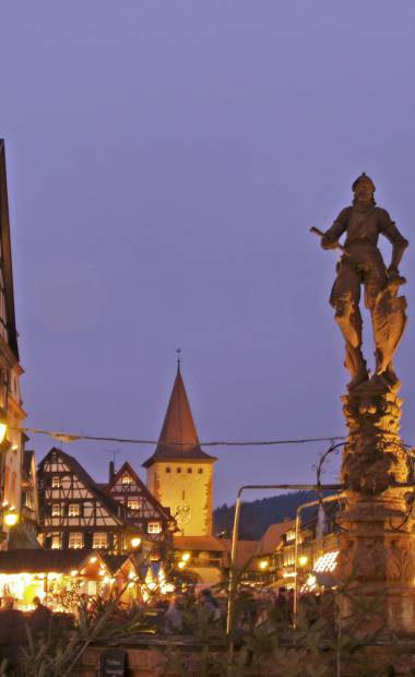 The old town of Gengenbach by night