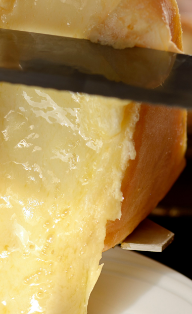 Geschmolzener Raclette Käse